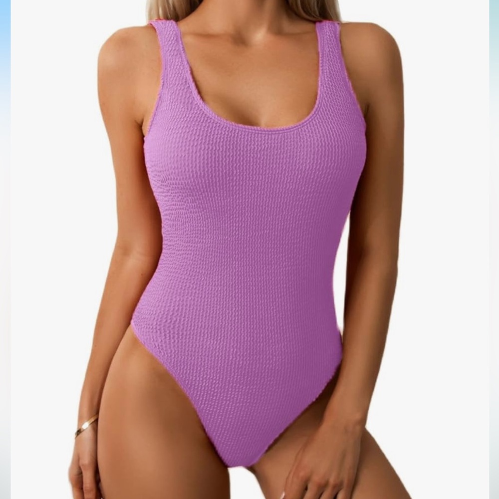 Solid ribbed one piece bathing suit - Limeeke